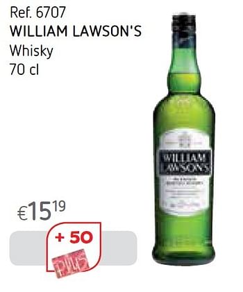 Promoties William lawson`s whisky - William Lawson's - Geldig van 01/09/2015 tot 30/09/2015 bij Caddyhome