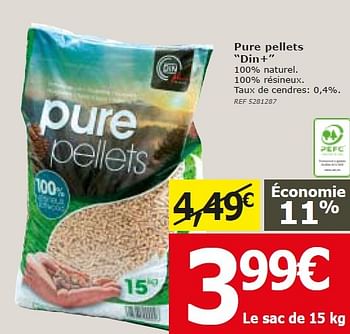 Promotions Pure pellets din+ - Produit maison - BricoPlanit - Valide de 09/09/2015 à 28/09/2015 chez BricoPlanit