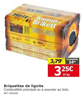 Promotions Briquettes de lignite - HeizPro - Valide de 09/09/2015 à 28/09/2015 chez BricoPlanit