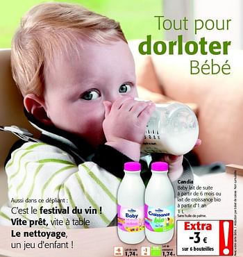 Candia Candia Baby Lait De Suite A Partir De 6 Mois Ou Lait De Croissance Bio A Partir D 1 An En Promotion Chez Colruyt