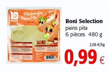 Promotions Boni selection pains pita - Boni - Valide de 09/09/2015 à 22/09/2015 chez Colruyt