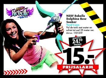Promoties Nerf rebelle dolphina bow soaker - Nerf - Geldig van 12/09/2015 tot 27/09/2015 bij Bart Smit