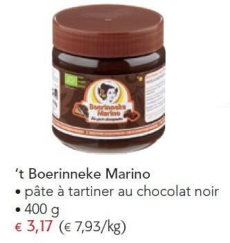 Pâte à tartiner chocolat noir – Boerinneke