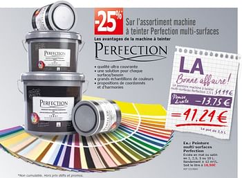 Promotions Peinture multi-surfaces perfection - Perfection - Valide de 30/09/2015 à 19/10/2015 chez BricoPlanit
