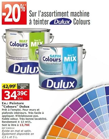 Promotions Peinture colours dulux - Dulux - Valide de 30/09/2015 à 19/10/2015 chez BricoPlanit