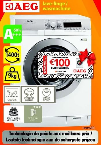 Promoties Aeg lave-linge - wasmachine l89495dfl - AEG - Geldig van 28/09/2015 tot 31/10/2015 bij ElectroStock