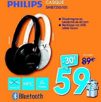 Promotions Philips casque shb7250-00 - Philips - Valide de 28/09/2015 à 25/10/2015 chez Krefel