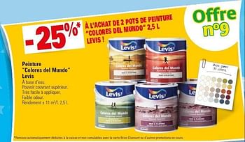 Promotions Peinture colores del mundo levis - Levis - Valide de 06/10/2015 à 19/10/2015 chez Brico
