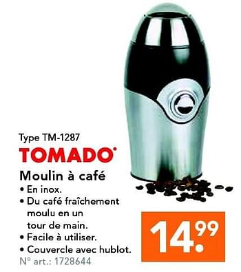 Promotions Tomado moulin à café tm-1287 - Tomado - Valide de 05/10/2015 à 18/10/2015 chez Blokker