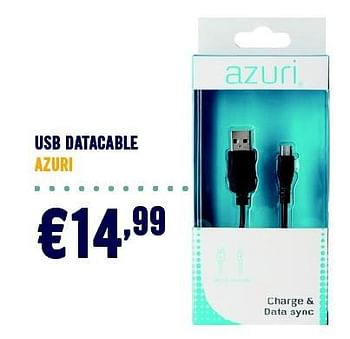 Promotions Usb datacable azuri - Azuri - Valide de 01/10/2015 à 31/10/2015 chez The Phone House