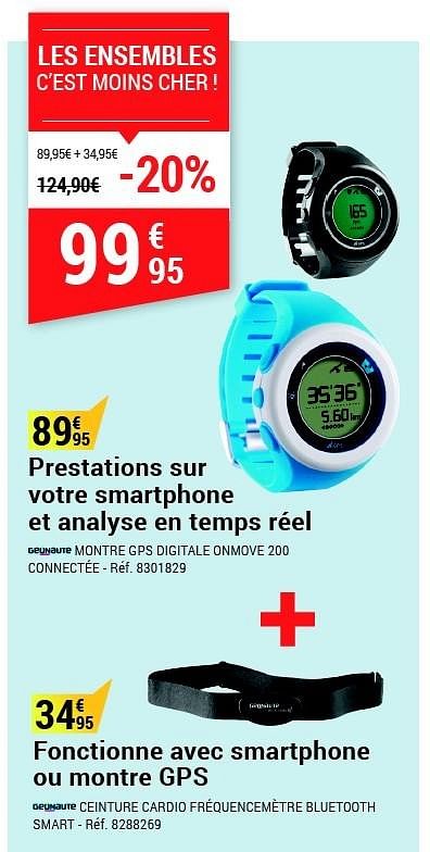 Geunaute Montre gps digitale onmove 200 connect e ceinture