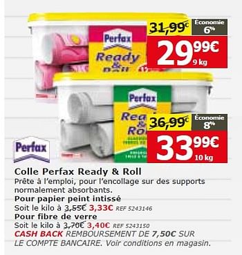 Promotions Colle perfax ready + roll - Perfax - Valide de 21/10/2015 à 16/11/2015 chez BricoPlanit