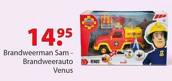 Promoties Brandweerman sam - brandweerauto venus - Fireman Sam - Geldig van 16/10/2015 tot 31/12/2015 bij Unikamp