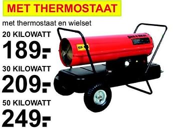 Sun Heat Heteluchtkanon thermostaat Promotie Van Cranenbroek