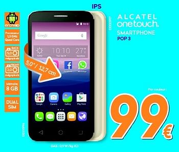 Promotions Alcatel onetouch smartphone pop 3 - Alcatel - Valide de 26/10/2015 à 22/11/2015 chez Krefel