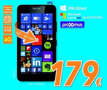 Promotions Microsoft lumia 640 smartphone - Microsoft - Valide de 26/10/2015 à 22/11/2015 chez Krefel