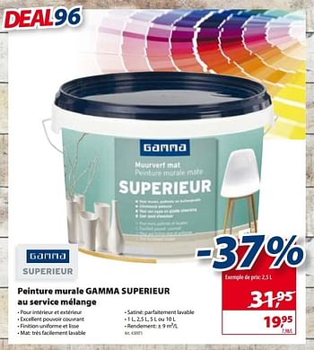 Promoties Peinture murale gamma superieur au service mélange - Gamma - Geldig van 10/11/2015 tot 23/11/2015 bij Gamma