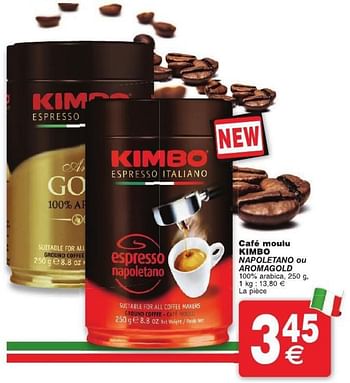 Kimbo Café moulu kimbo napoletano ou aromagold - En promotion chez