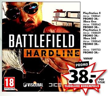 Promoties Playstation 3 battlefield hardline - Electronic Arts - Geldig van 31/10/2015 tot 15/11/2015 bij Bart Smit