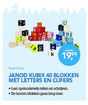 Promoties Janod kubix 40 blokken met letters en cijfers - Janod - Geldig van 01/11/2015 tot 06/12/2015 bij Coolblue