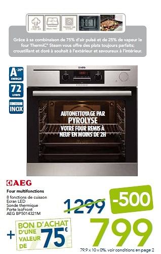 Promotions Aeg four multifonctions bp5014321m - AEG - Valide de 02/11/2015 à 18/11/2015 chez Kitchenmarket