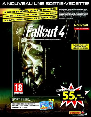 Promotions Pc fallout 4 - Bethesda Game Studios - Valide de 31/10/2015 à 15/11/2015 chez Bart Smit