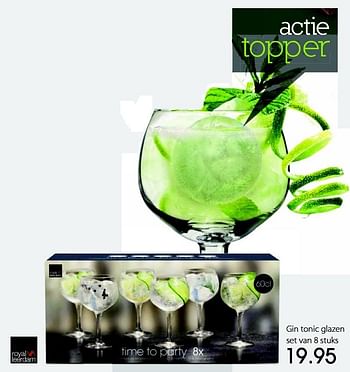 Promoties Gin tonic glazen - Royal Leerdam - Geldig van 09/11/2015 tot 06/12/2015 bij Unikamp