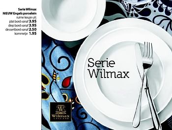 Promoties Serie wilmax nieuw engels porselein - Huismerk - Unikamp - Geldig van 09/11/2015 tot 06/12/2015 bij Unikamp