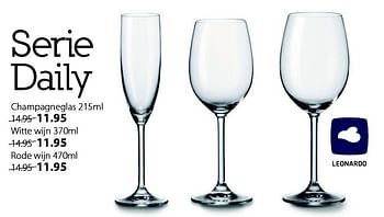 Promoties Serie daily champagneglas - Leonardo - Geldig van 09/11/2015 tot 06/12/2015 bij Unikamp