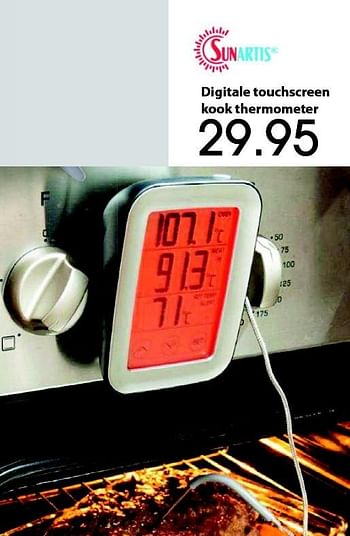 Promoties Digitale touchscreen kook thermometer - Sunartis - Geldig van 09/11/2015 tot 06/12/2015 bij Unikamp
