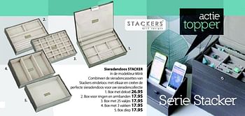 Promoties Sieradendoos stacker box met deksel - Stackers - Geldig van 09/11/2015 tot 06/12/2015 bij Unikamp
