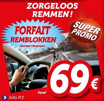 Promoties Forfait remblokken - Huismerk - Auto 5  - Geldig van 12/11/2015 tot 08/12/2015 bij Auto 5