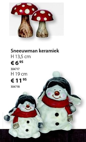 Promotions Sneeuwman keramiek - Produit maison - Unikamp - Valide de 16/11/2015 à 14/12/2015 chez Unikamp