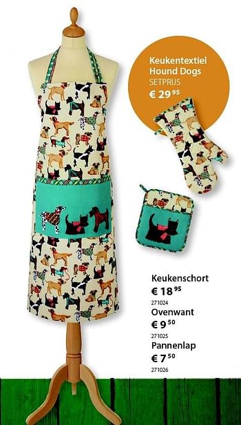 Promoties Keukentextiel hound dogs - Huismerk - Unikamp - Geldig van 16/11/2015 tot 14/12/2015 bij Unikamp