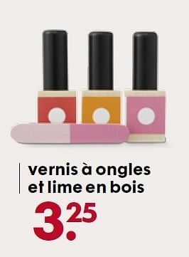 Promotions Vernis à ongles et lime en bois - Produit maison - Hema - Valide de 11/11/2015 à 08/12/2015 chez Hema