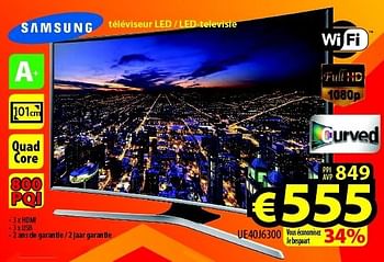 Promotions Samsung téléviseur led - led-televisie ue40j6300 - Samsung - Valide de 23/11/2015 à 31/12/2015 chez ElectroStock