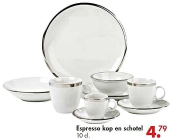 Promoties Espresso kop en schotel - Huismerk - Casa - Geldig van 20/11/2015 tot 13/12/2015 bij Casa