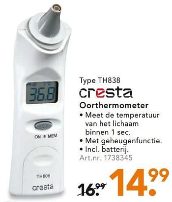 Boos worden lont informeel Cresta Cresta oorthermometer th838 - Promotie bij Blokker