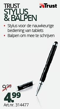 Promoties Trust stylus + balpen - Trust - Geldig van 01/11/2015 tot 31/01/2016 bij Auva