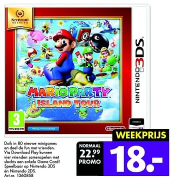 Promoties Mario party island tour - Nintendo - Geldig van 14/11/2015 tot 22/11/2015 bij Bart Smit