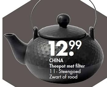 Promoties China theepot met filter - Huismerk - Casa - Geldig van 30/11/2015 tot 06/12/2015 bij Casa
