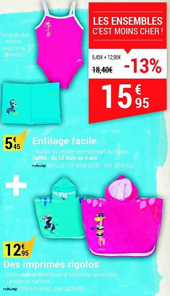 Decathlon Promotie Maillot De Bain Bebe Poncho Bebe Nabaiji Kledij En Schoenen Geldig Tot 06 12 15 Promobutler