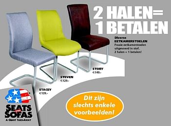 stok Verhogen intern Huismerk - Seats and Sofas Diverse eetkamerstoelen stacey - Promotie bij  Seats and Sofas