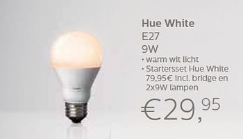 Promoties Hue white e27 9w - HUE LUX - Geldig van 01/11/2015 tot 31/12/2015 bij Domo Meubelen & Deco