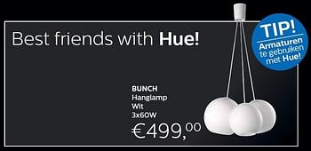 Promoties Bunch hanglamp wit - Huismerk - Domo Meubelen & Deco - Geldig van 01/11/2015 tot 31/12/2015 bij Domo Meubelen & Deco