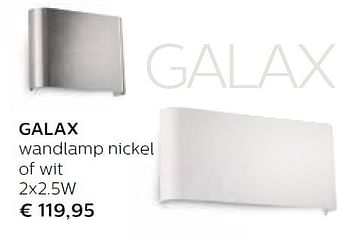 Promoties Galax wandlamp nickel - Huismerk - Domo Meubelen & Deco - Geldig van 01/11/2015 tot 31/12/2015 bij Domo Meubelen & Deco