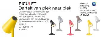 Promoties Piculet tafellamp - Piculet - Geldig van 01/11/2015 tot 31/12/2015 bij Domo Meubelen & Deco