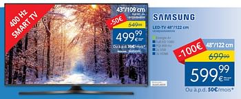 Promotions Samsung led-tv 48``-122 cm ue48j5600awxxn - Samsung - Valide de 01/12/2015 à 13/12/2015 chez Eldi
