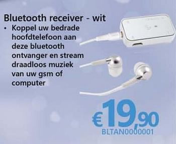 Promoties Bluetooth receiver wit - Antec - Geldig van 30/11/2015 tot 09/01/2016 bij Compudeals