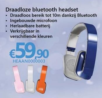 Promoties Draadloze bluetooth headset - Antec - Geldig van 30/11/2015 tot 09/01/2016 bij Compudeals
